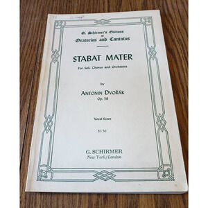 Antonin Dvorak Stabat Mater Vintage Vocal Score Music Book G. Schirmer Edition